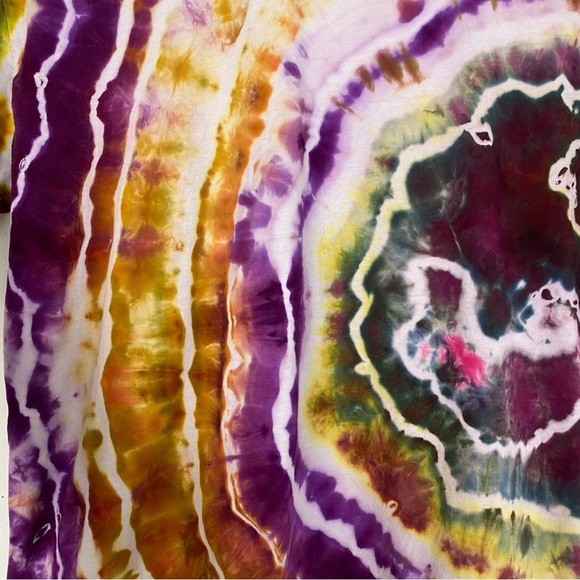 Handmade Geode Tie Dye Tee Womens Size Medium Colorful Tshirt Shirt Cotton SS - Picture 6 of 9